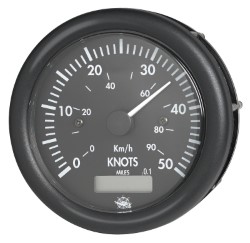 Guardian speedometer 0-50 knots black w/log 12V 